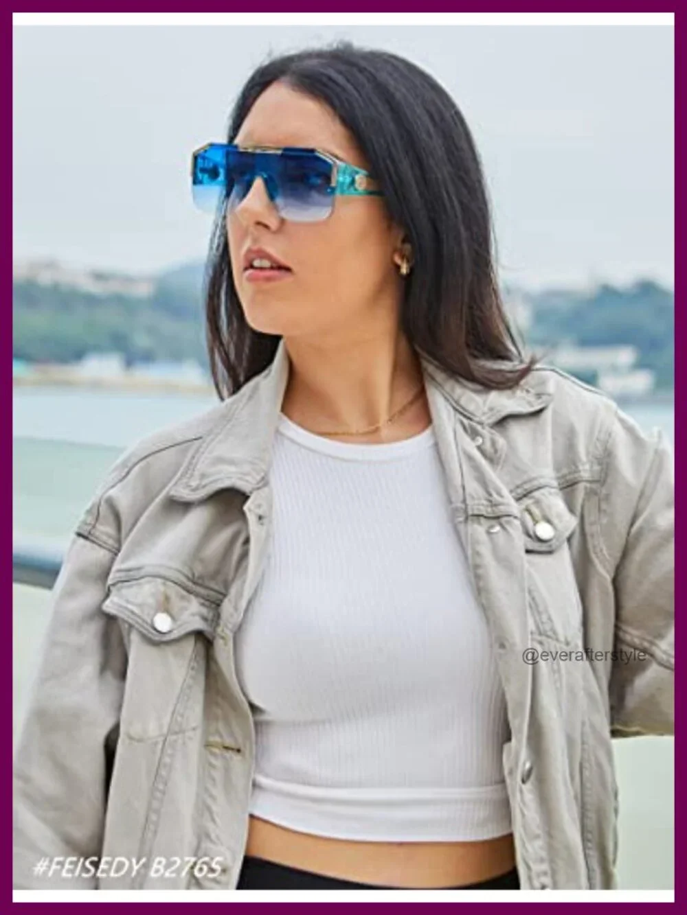 Square Oversized Sunglasses Unisex UV400 Protection One Piece Shield